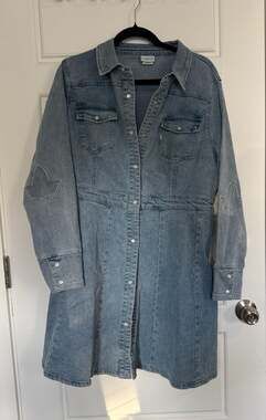 Ivy Storehouse Alpha Kappa Alpha AKA Denim Shirt Dress Size Large
